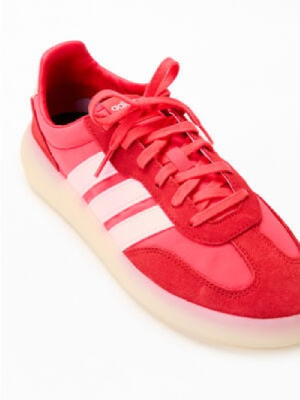 Adidas “Barreda” Red Low-Profile Sneaker with White Three Stripes